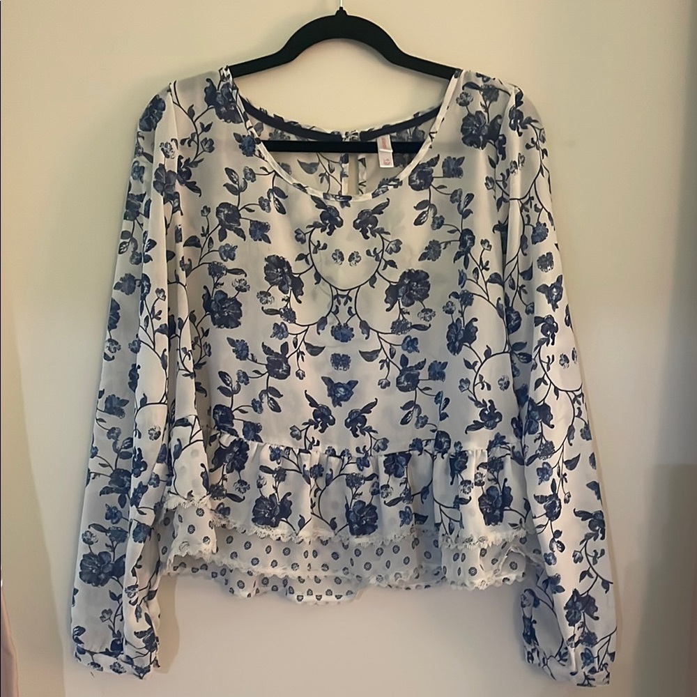 Floral Sheer Peplum Top